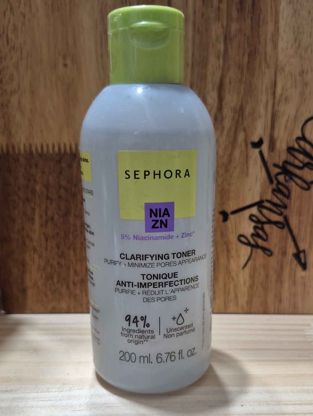 Sephora Light Green and White NiaZn Clarifying Toner